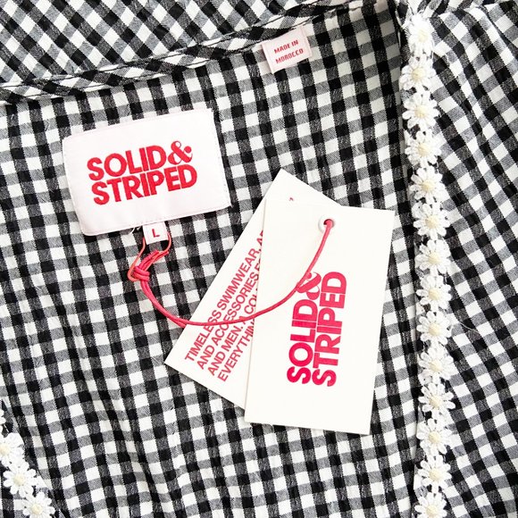 NWT Solid & Striped x Revolve | Black & White Gingham Cutout Dress Large - Picture 11 of 12